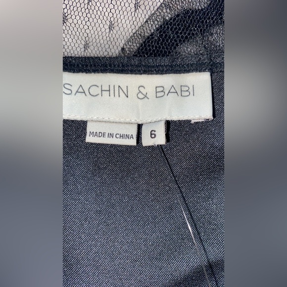 Sachin & Babi Noir Adelia Illusion Midi Dress - Picture 15 of 15